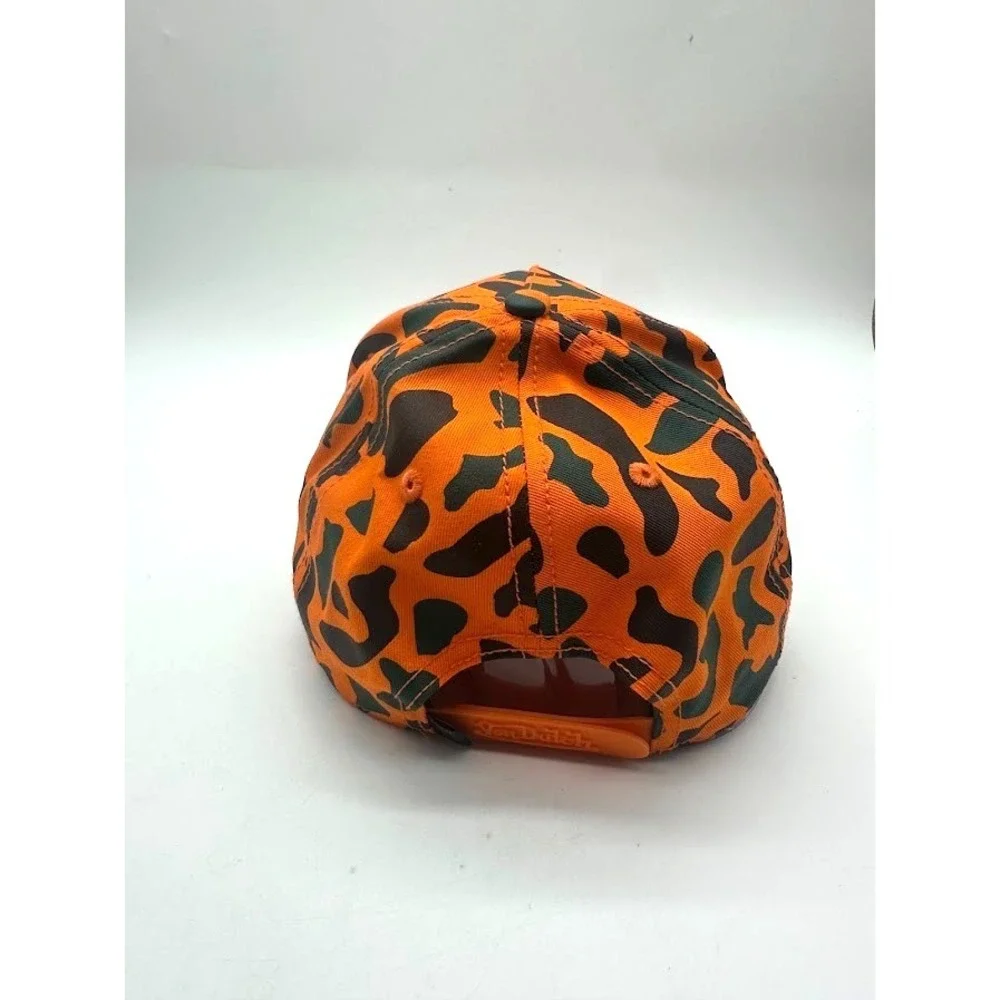 Von Dutch Logo Trucker Hat Orange Camo Mesh SnapBack Adjustable Unisex
